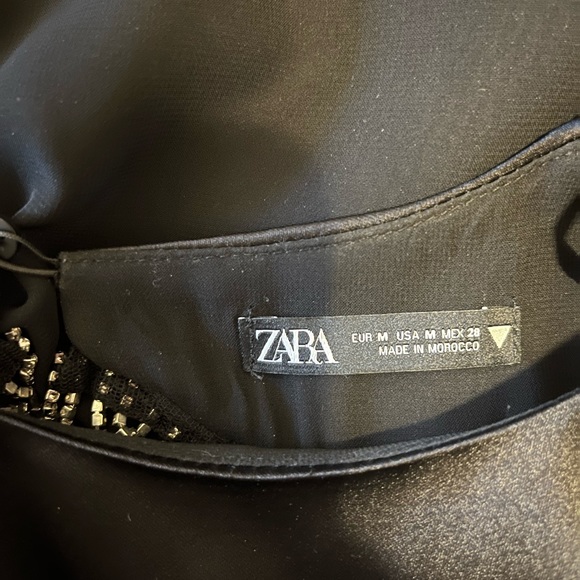 ZARA Rhinestone Satin Effect Top - Picture 3 of 3